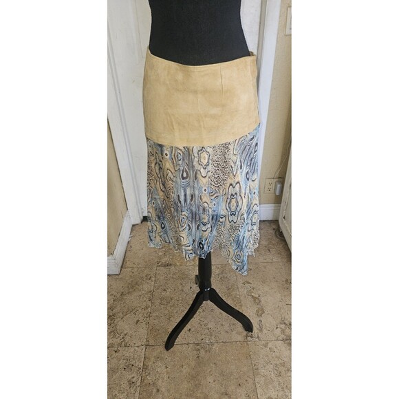 Vintage ABSOLU PARIS Suede/western Style Knee Length Skirt  Size 40 US 8 - Picture 4 of 6